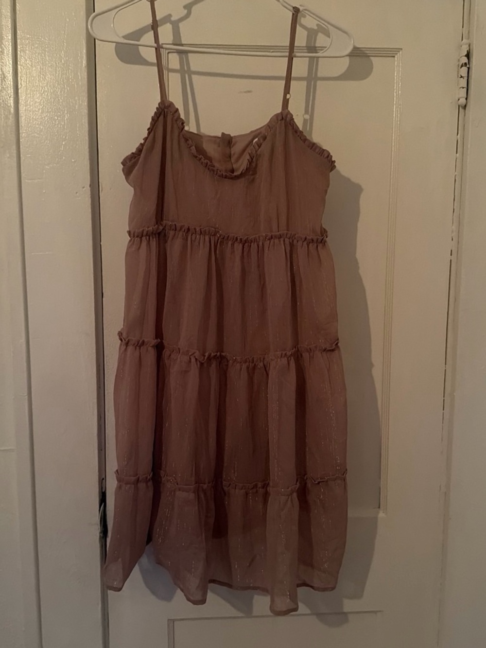 Tiered Spaghetti Strap Dress - Dusty Mauve